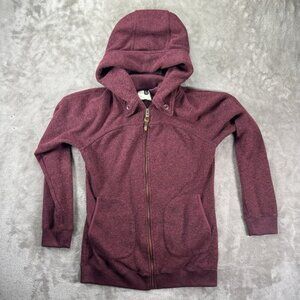 Burton Women's Snowboarding Maroon Red Knit Full Zip Hoodie Sweatshirt Large